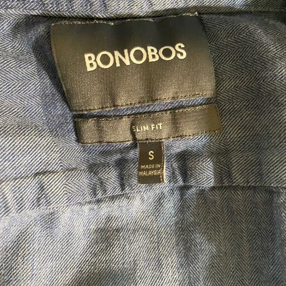 Bonobos Men’s Blue Plaid Slim Fit Long Sleeve Button Up Dress Shirt Size Small - Picture 8 of 9